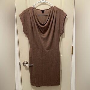 Ann Taylor Brown Cowl Neck Sheath Dress